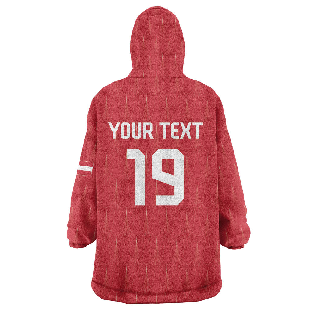 Custom World Football 2026 Austria Wearable Blanket Hoodie Austrian Eagles Red Glory