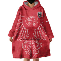 Custom World Football 2026 Austria Wearable Blanket Hoodie Austrian Eagles Red Glory