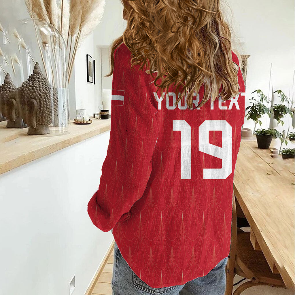 Custom World Football 2026 Austria Women Casual Shirt Austrian Eagles Red Glory