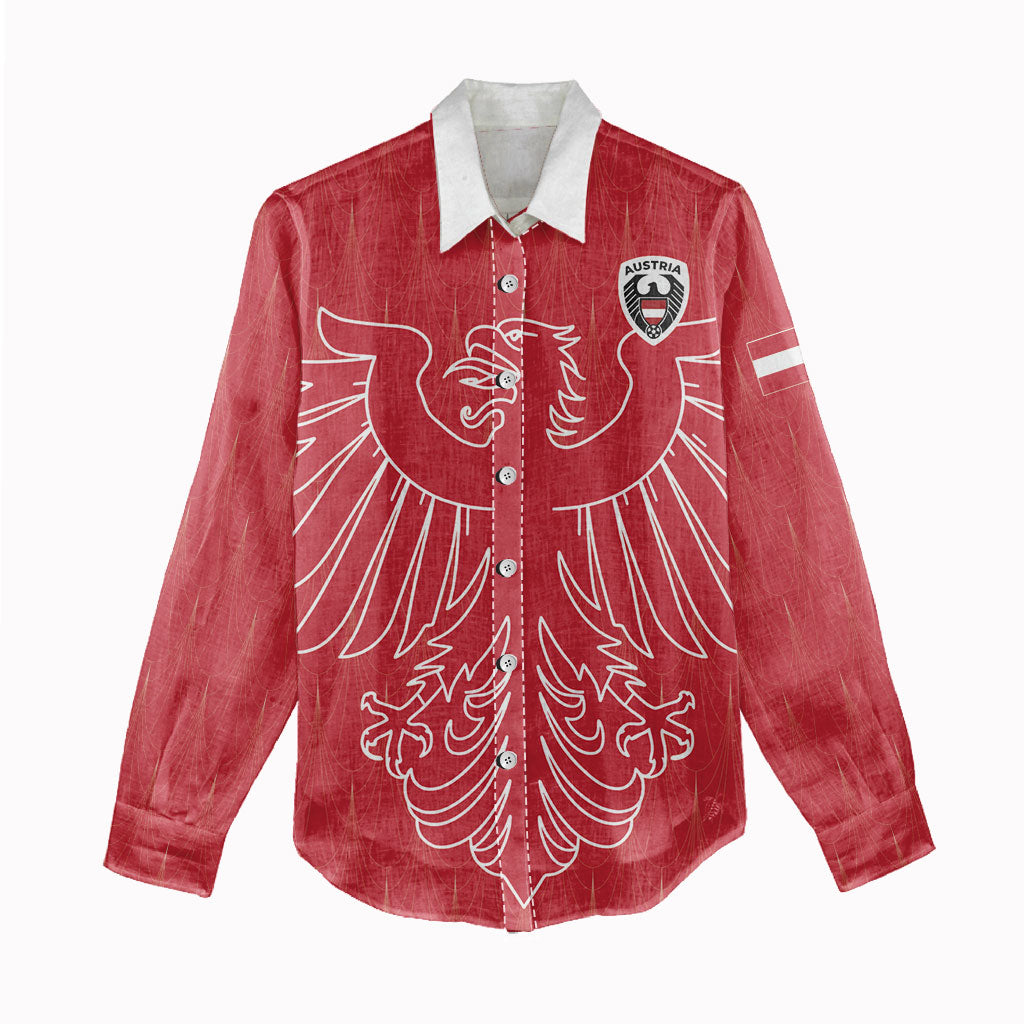Custom World Football 2026 Austria Women Casual Shirt Austrian Eagles Red Glory
