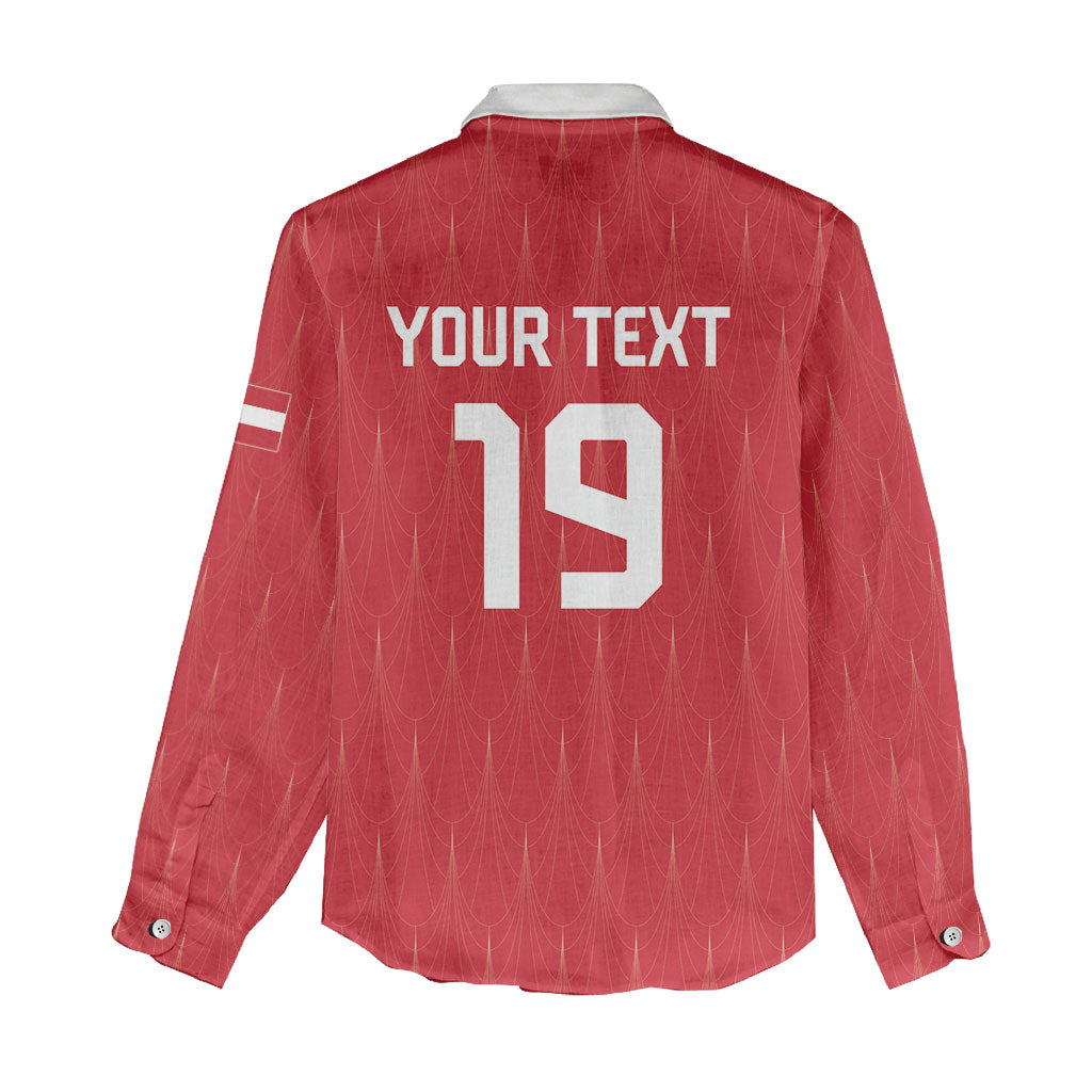 Custom World Football 2026 Austria Women Casual Shirt Austrian Eagles Red Glory