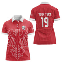 Custom World Football 2026 Austria Women Polo Shirt Austrian Eagles Red Glory