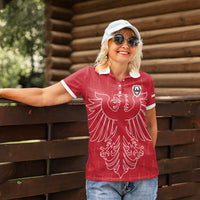 Custom World Football 2026 Austria Women Polo Shirt Austrian Eagles Red Glory