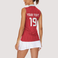 Custom World Football 2026 Austria Women Sleeveless Polo Shirt Austrian Eagles Red Glory