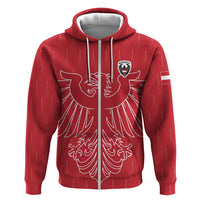 Custom World Football 2026 Austria Zip Hoodie Austrian Eagles Red Glory