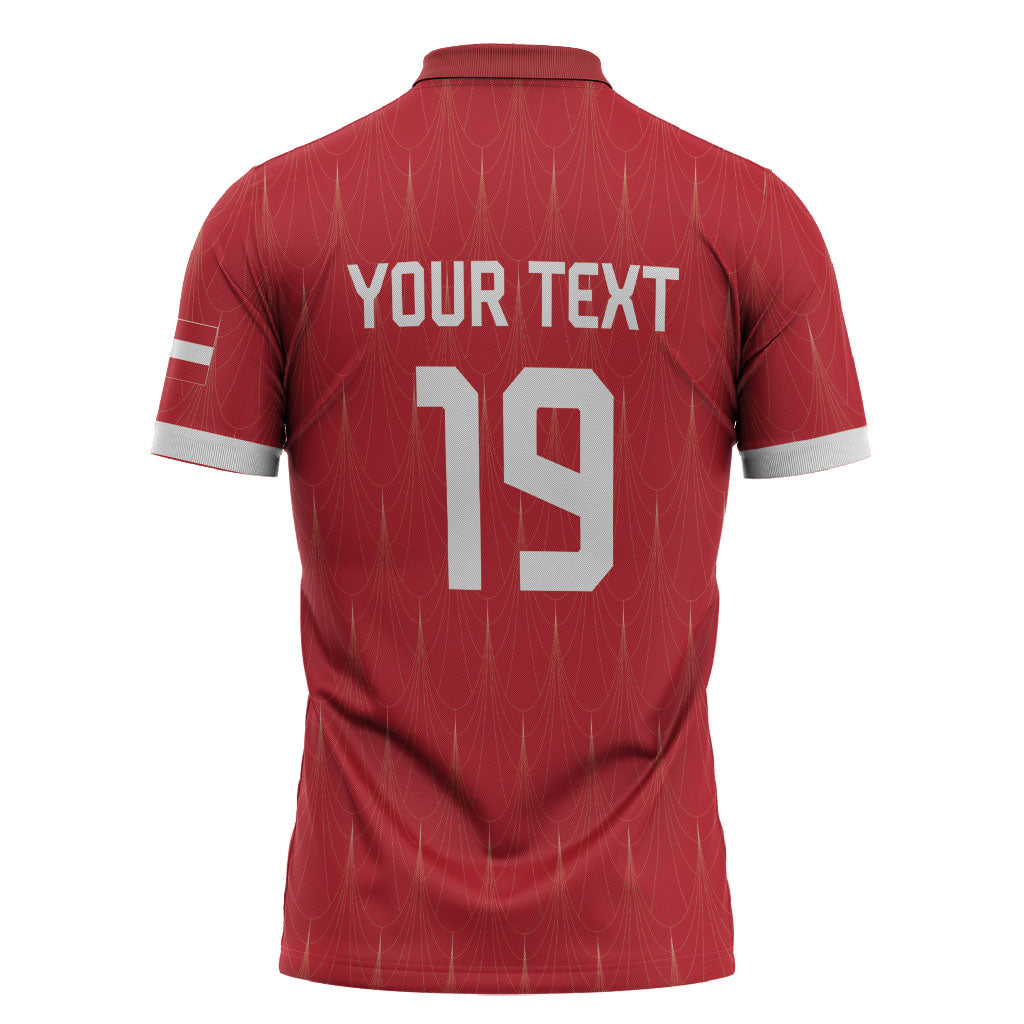 Custom World Football 2026 Austria Zipper Polo Shirt Austrian Eagles Red Glory