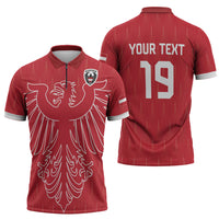 Custom World Football 2026 Austria Zipper Polo Shirt Austrian Eagles Red Glory