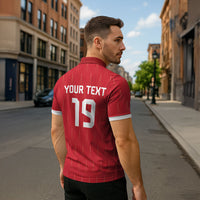 Custom World Football 2026 Austria Zipper Polo Shirt Austrian Eagles Red Glory