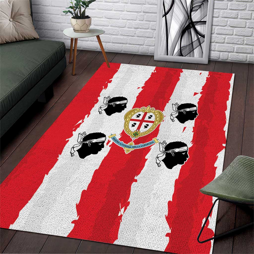 Italy Sardinia Area Rug Moor's Head With Coat Of Arms - Wonder Print Shop