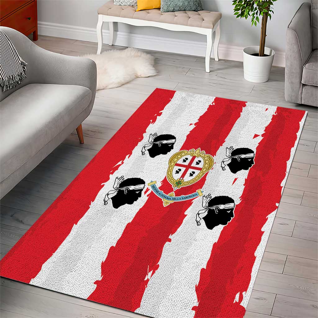 Italy Sardinia Area Rug Moor's Head With Coat Of Arms - Wonder Print Shop