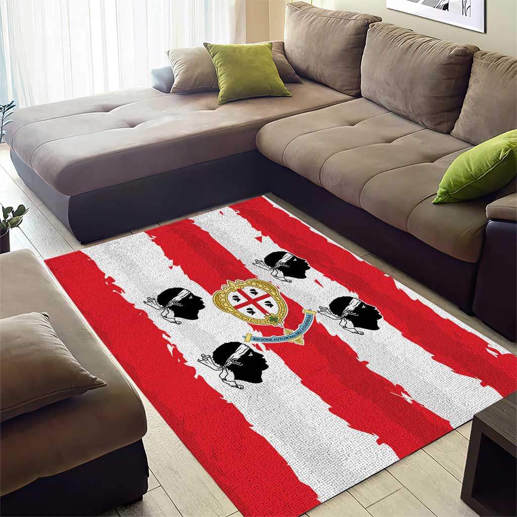 Italy Sardinia Area Rug Moor's Head With Coat Of Arms - Wonder Print Shop