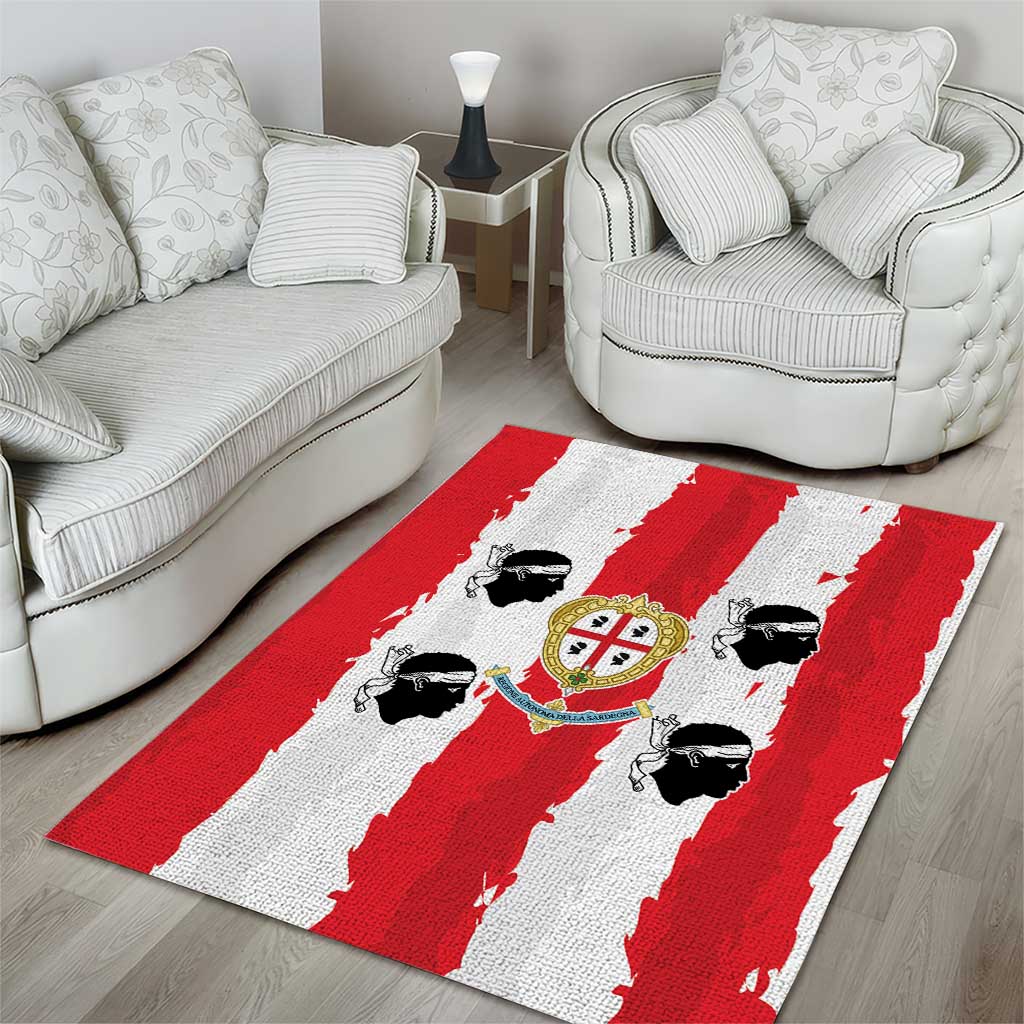 Italy Sardinia Area Rug Moor's Head With Coat Of Arms - Wonder Print Shop
