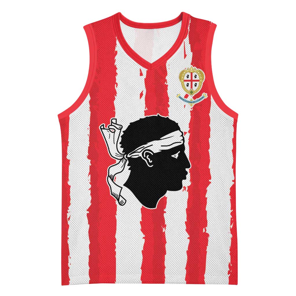 Italy Sardinia Basketball Jersey Moor's Head With Coat Of Arms - Wonder Print Shop