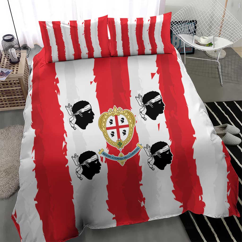 Italy Sardinia Bedding Set Moor's Head With Coat Of Arms - Wonder Print Shop