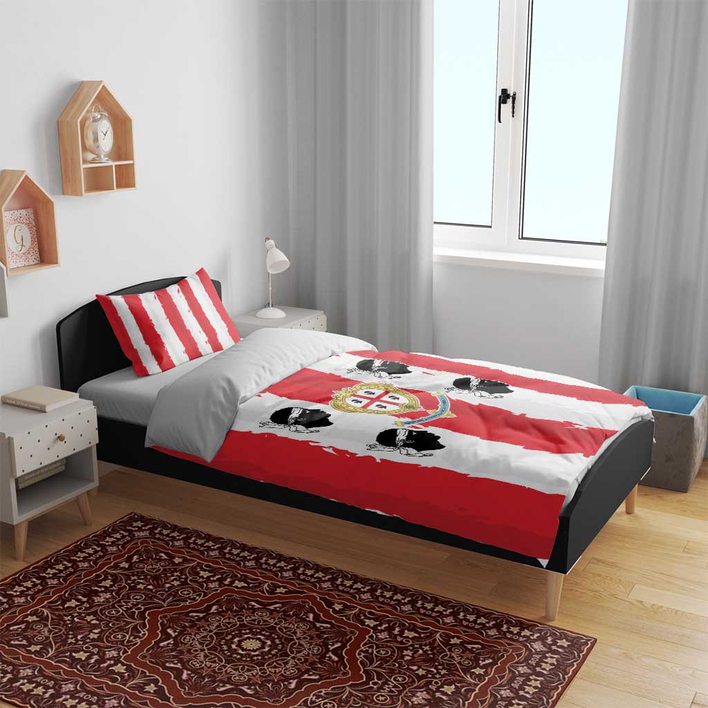 Italy Sardinia Bedding Set Moor's Head With Coat Of Arms - Wonder Print Shop