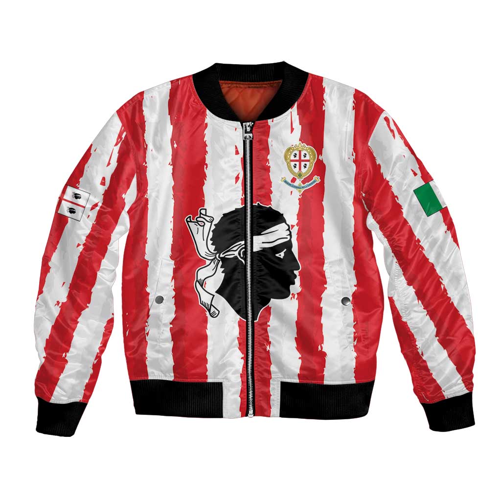 Italy Sardinia Bomber Jacket Moor's Head With Coat Of Arms LT19