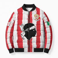 Italy Sardinia Bomber Puffer Jacket Moor's Head With Coat Of Arms - Wonder Print Shop