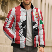 Italy Sardinia Bomber Puffer Jacket Moor's Head With Coat Of Arms - Wonder Print Shop