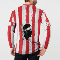 Italy Sardinia Button Sweatshirt Moor's Head With Coat Of Arms LT19