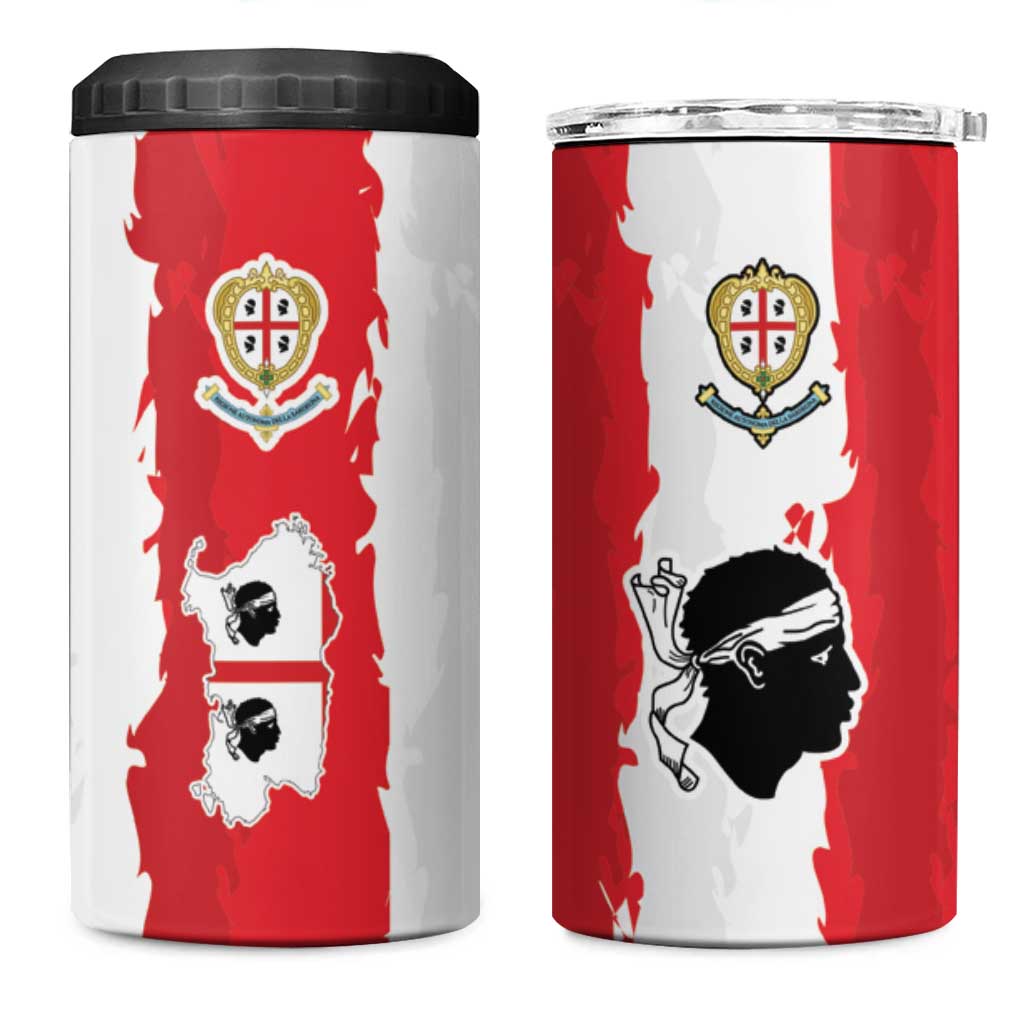 Italy Sardinia 4 in 1 Can Cooler Tumbler Moor's Head With Coat Of Arms - Wonder Print Shop
