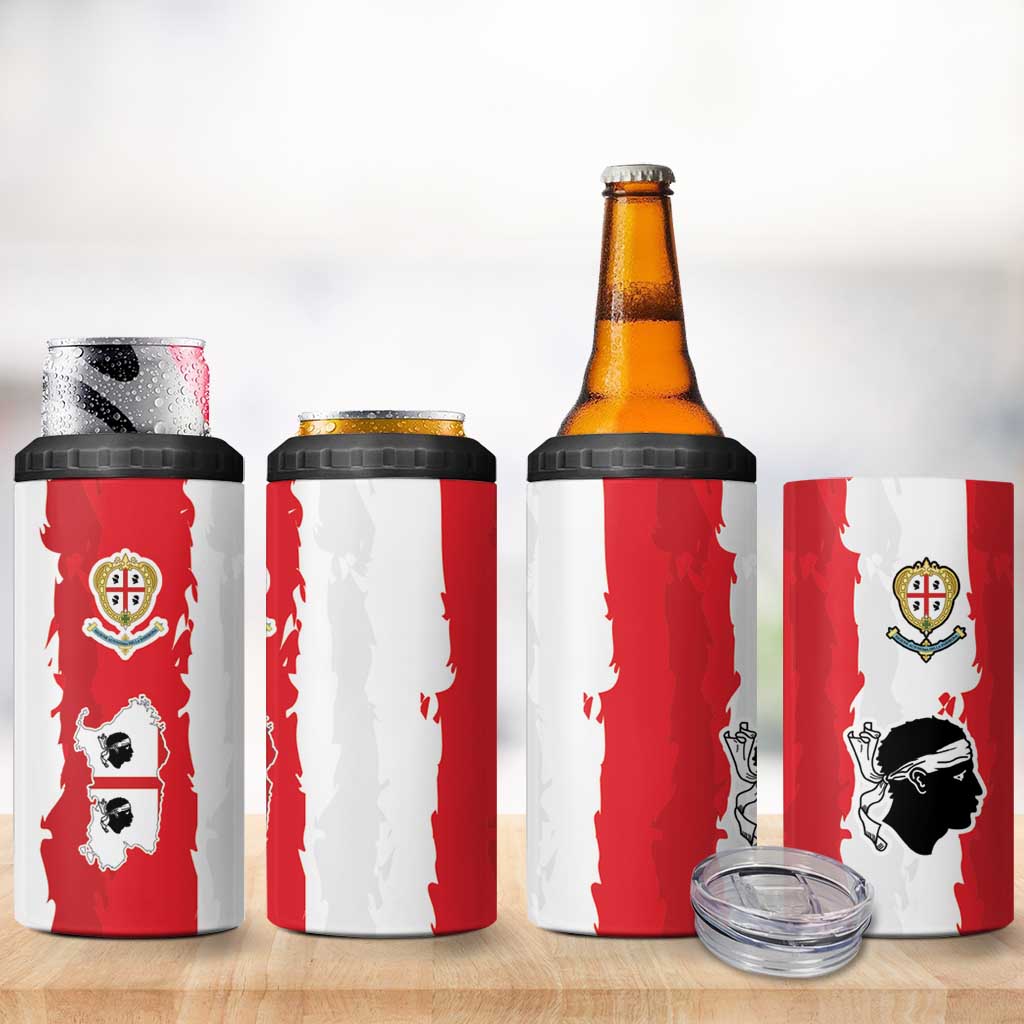Italy Sardinia 4 in 1 Can Cooler Tumbler Moor's Head With Coat Of Arms - Wonder Print Shop