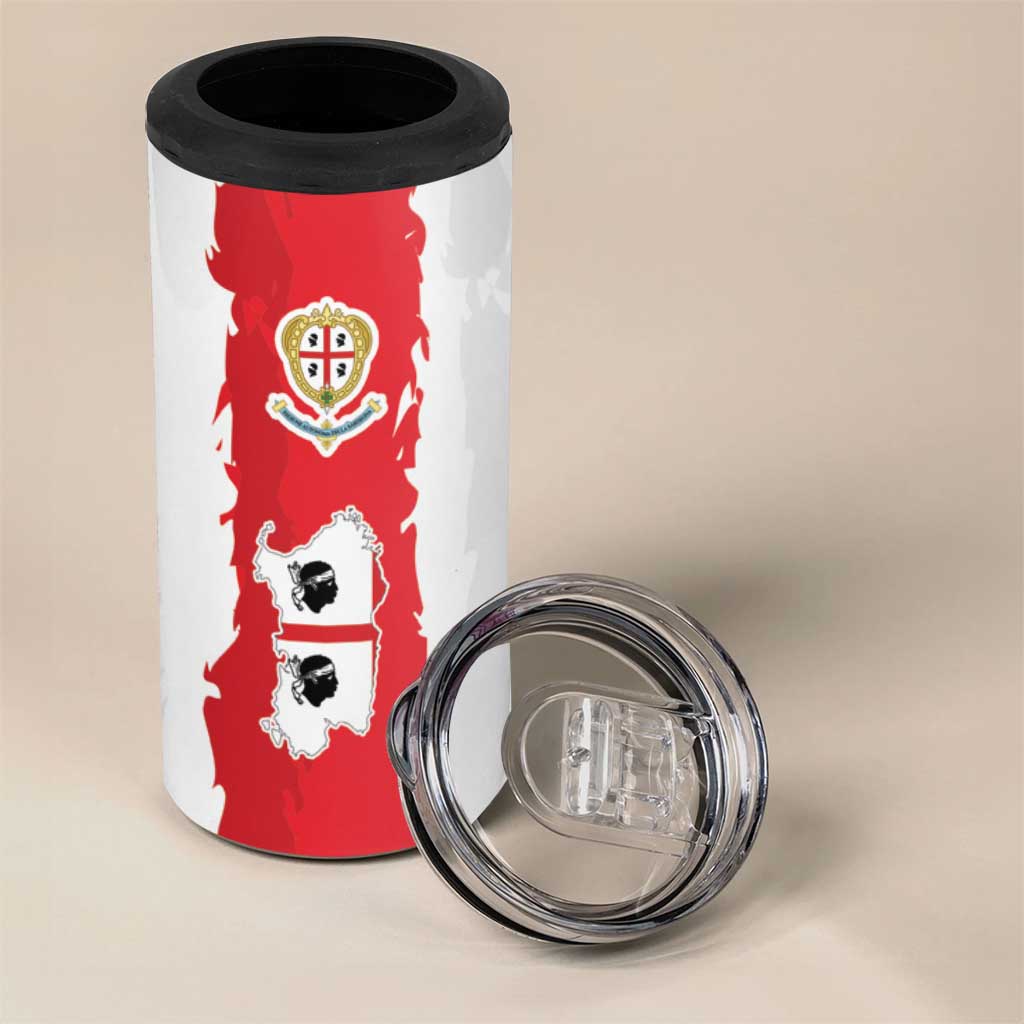 Italy Sardinia 4 in 1 Can Cooler Tumbler Moor's Head With Coat Of Arms - Wonder Print Shop