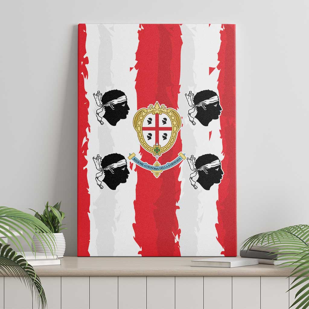 Italy Sardinia Canvas Wall Art Moor's Head With Coat Of Arms - Wonder Print Shop