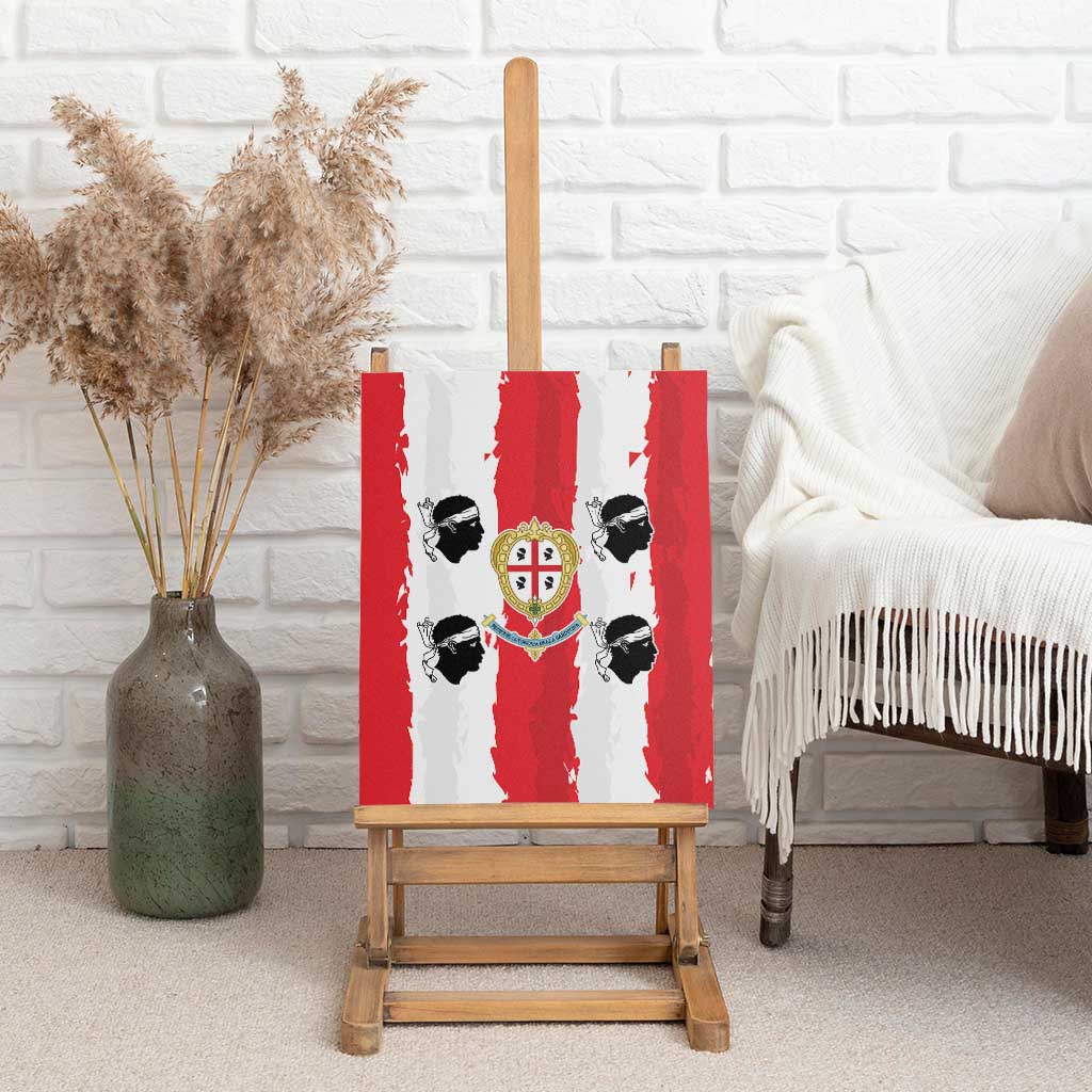 Italy Sardinia Canvas Wall Art Moor's Head With Coat Of Arms - Wonder Print Shop