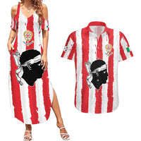 Italy Sardinia Couples Matching Summer Maxi Dress and Hawaiian Shirt Moor's Head With Coat Of Arms LT19