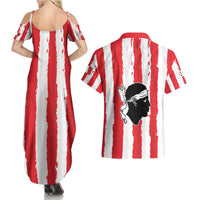 Italy Sardinia Couples Matching Summer Maxi Dress and Hawaiian Shirt Moor's Head With Coat Of Arms LT19