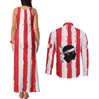 Italy Sardinia Couples Matching Tank Maxi Dress and Long Sleeve Button Shirt Moor's Head With Coat Of Arms LT19