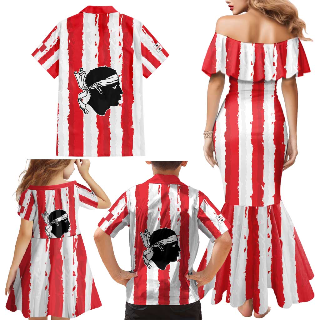 Italy Sardinia Family Matching Mermaid Dress and Hawaiian Shirt Moor's Head With Coat Of Arms LT19