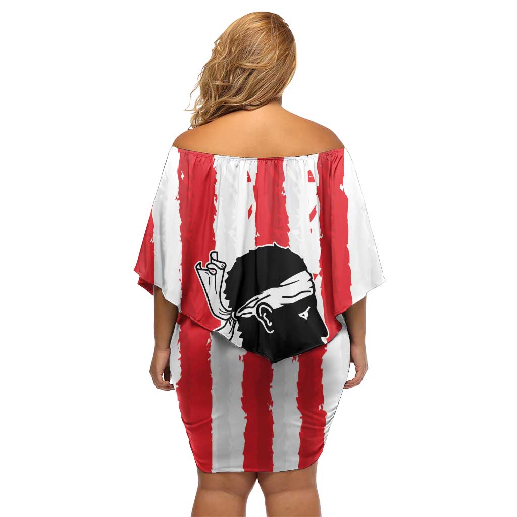 Italy Sardinia Family Matching Off Shoulder Short Dress and Hawaiian Shirt Moor's Head With Coat Of Arms LT19