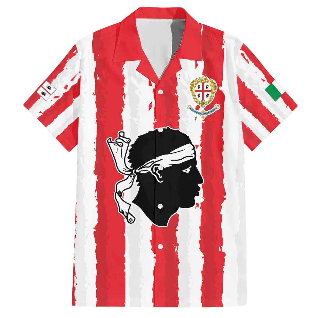 Italy Sardinia Family Matching Short Sleeve Bodycon Dress and Hawaiian Shirt Moor's Head With Coat Of Arms LT19