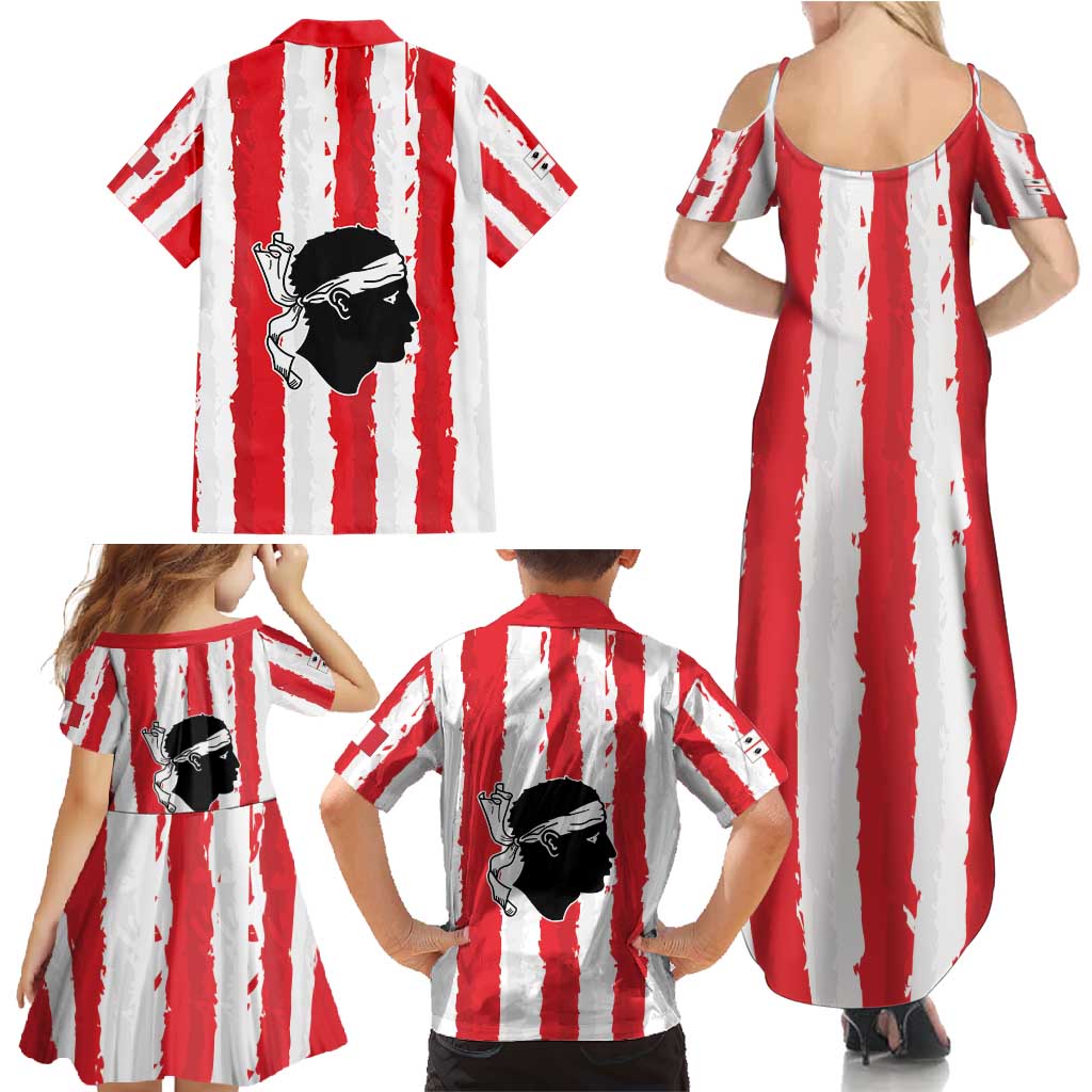 Italy Sardinia Family Matching Summer Maxi Dress and Hawaiian Shirt Moor's Head With Coat Of Arms LT19