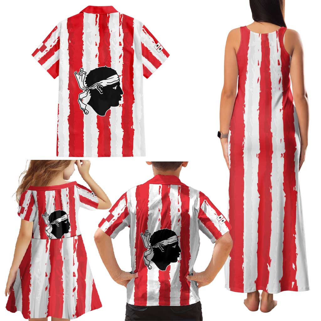 Italy Sardinia Family Matching Tank Maxi Dress and Hawaiian Shirt Moor's Head With Coat Of Arms LT19