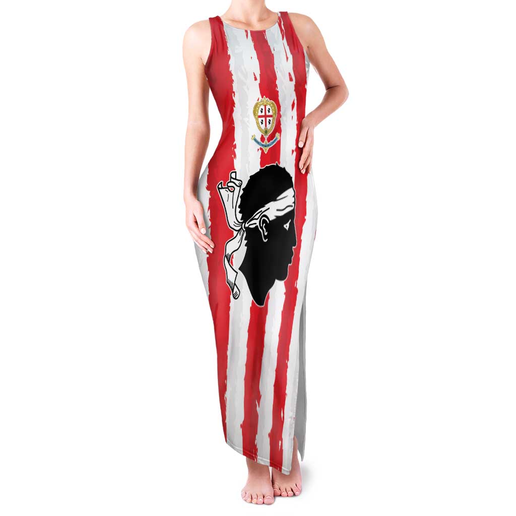 Italy Sardinia Family Matching Tank Maxi Dress and Hawaiian Shirt Moor's Head With Coat Of Arms LT19