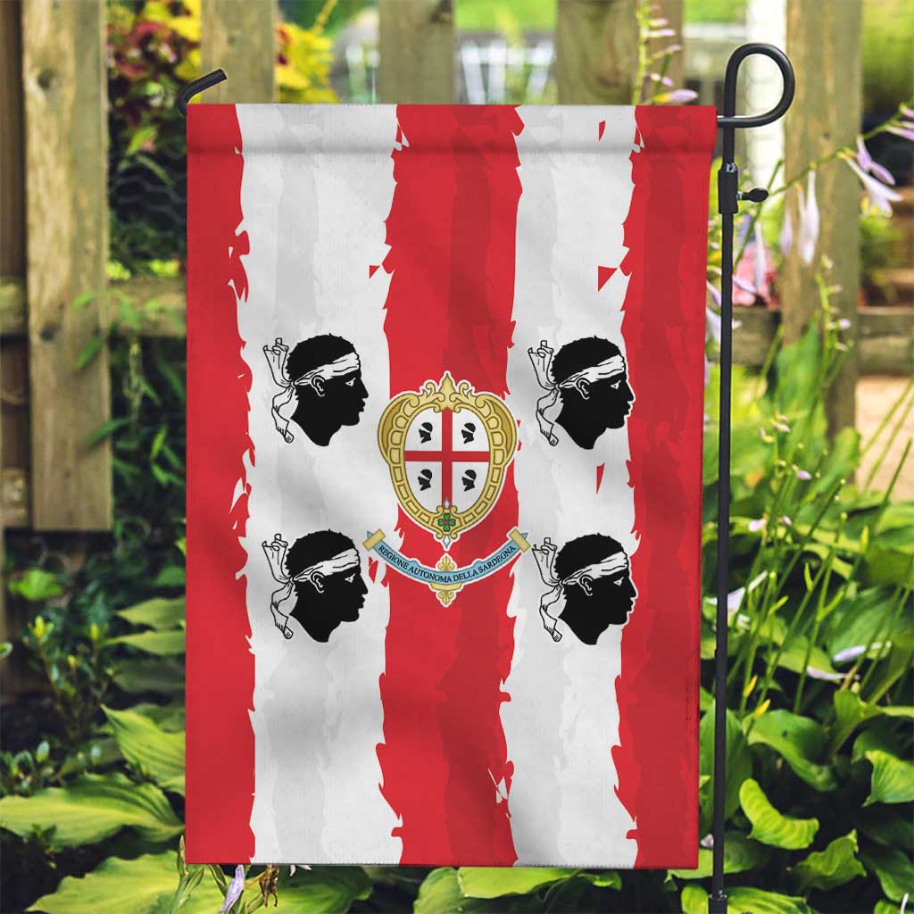 Italy Sardinia Garden Flag Moor's Head With Coat Of Arms - Wonder Print Shop