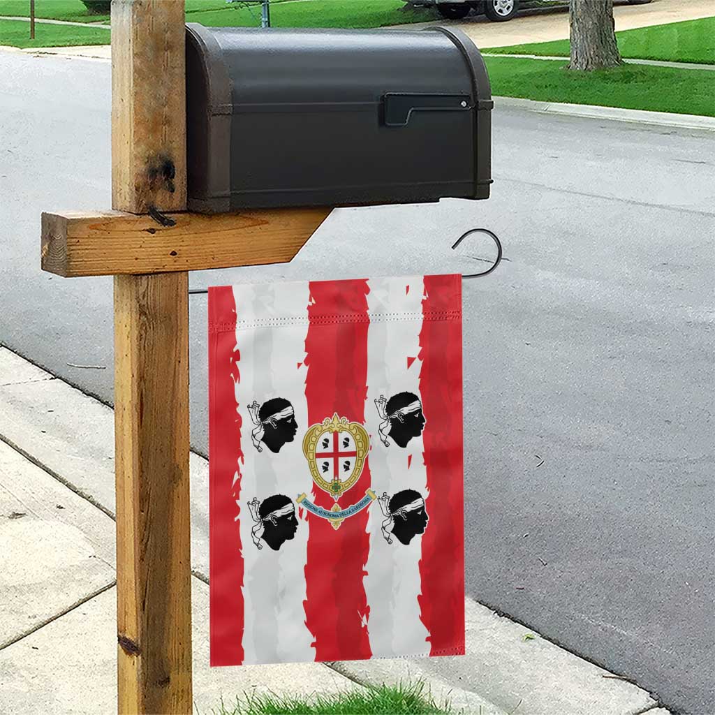 Italy Sardinia Garden Flag Moor's Head With Coat Of Arms - Wonder Print Shop