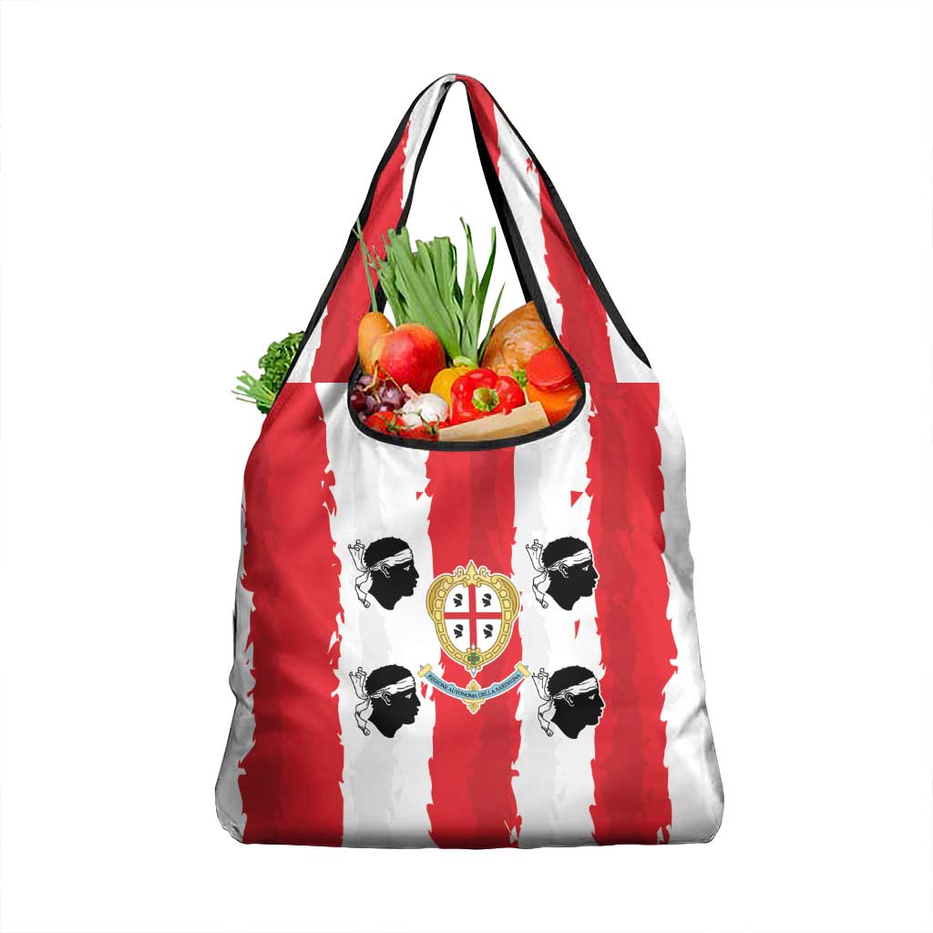 Italy Sardinia Grocery Bag Moor's Head With Coat Of Arms - Wonder Print Shop