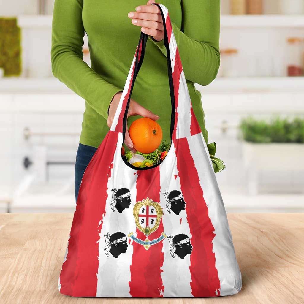 Italy Sardinia Grocery Bag Moor's Head With Coat Of Arms - Wonder Print Shop