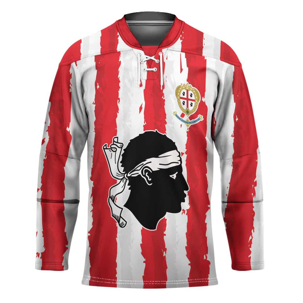 Italy Sardinia Hockey Jersey Moor's Head With Coat Of Arms - Wonder Print Shop