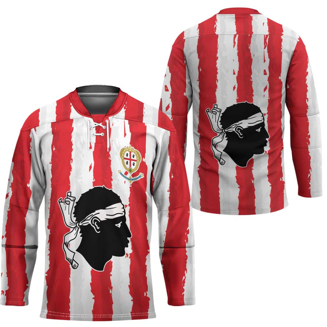 Italy Sardinia Hockey Jersey Moor's Head With Coat Of Arms - Wonder Print Shop