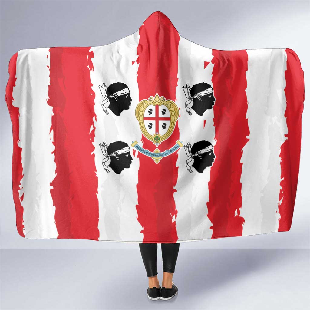 Italy Sardinia Hooded Blanket Moor's Head With Coat Of Arms - Wonder Print Shop