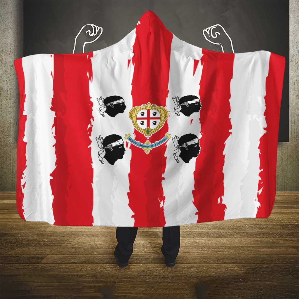 Italy Sardinia Hooded Blanket Moor's Head With Coat Of Arms - Wonder Print Shop
