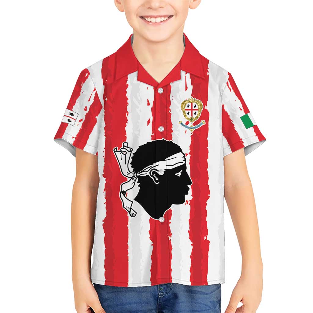 Italy Sardinia Kid Hawaiian Shirt Moor's Head With Coat Of Arms LT19