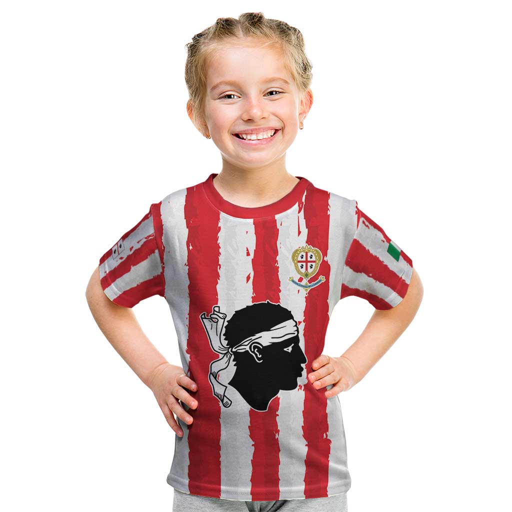 Italy Sardinia Kid T Shirt Moor's Head With Coat Of Arms LT19