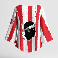 Italy Sardinia Kimono Sleeve Blouse Moor's Head With Coat Of Arms - Wonder Print Shop