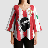 Italy Sardinia Kimono Sleeve Blouse Moor's Head With Coat Of Arms - Wonder Print Shop