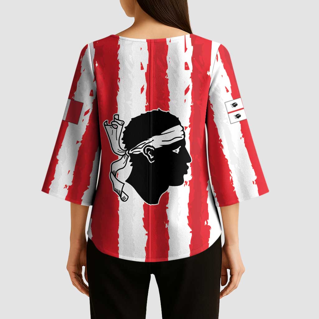 Italy Sardinia Kimono Sleeve Blouse Moor's Head With Coat Of Arms - Wonder Print Shop